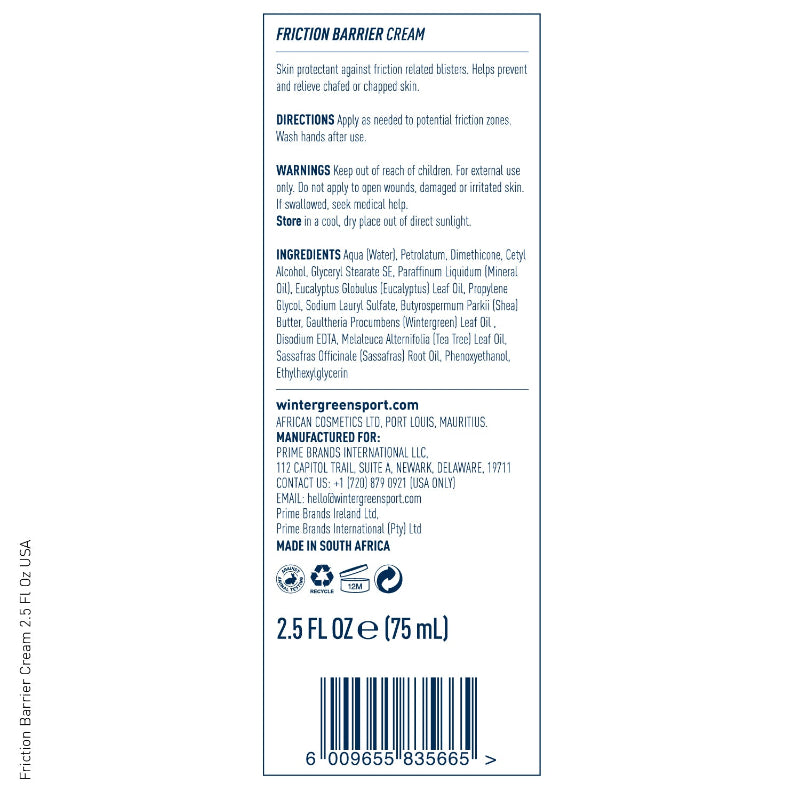 Friction Barrier Cream